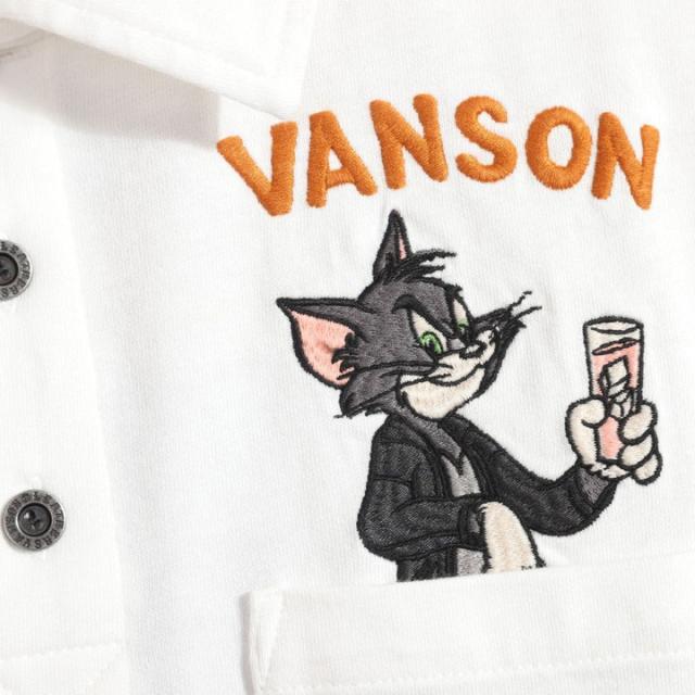 Mサイズのみラスト1点もってけ価格！在庫限りセール SALE 20%off VANSON トムとジェリー コラボ 半袖ポロシャツ (TJV-2510) 【送料無料】バンソン TOM AND JERRY 刺繍 ご奉仕品の為返品交換不可_5