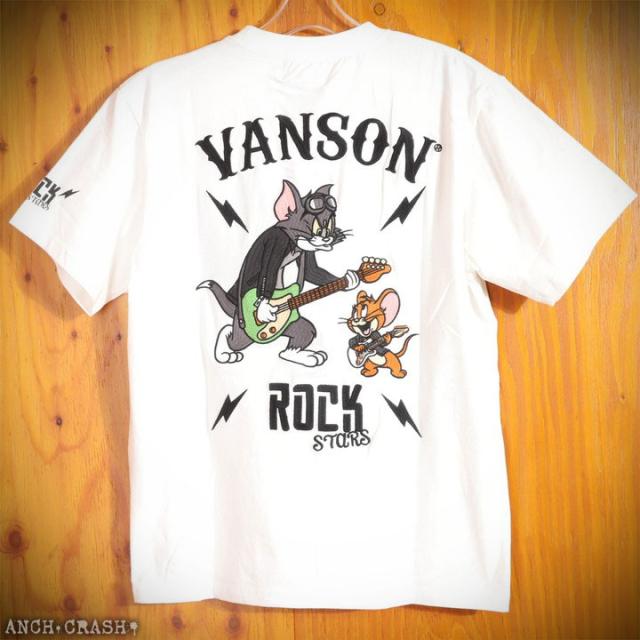 バンソン] トムとジェリー TJV-2513 ベア天竺 半袖Tシャツ ROCK 天竺