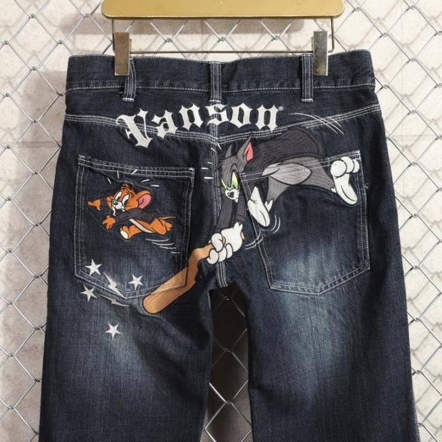 コラボデニム Vanson トムとジェリー ジーンズ 2nd street トム と ジェリー バンソン ジーンズ VANSON バンソン ボトム 34 デニム IDG TJV-2014 トム
