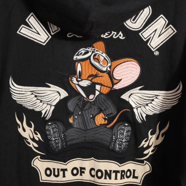 VANSON トムとジェリー コラボ ZIP パーカー (TJV-2528) 【送料無料】バンソン TOM AND JERRY 刺繍_17