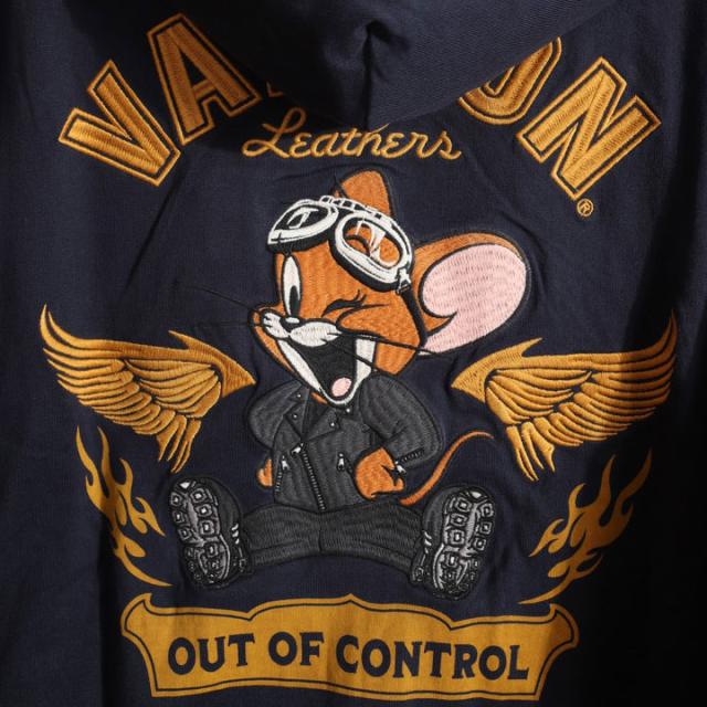 VANSON トムとジェリー コラボ ZIP パーカー (TJV-2528) 【送料無料】バンソン TOM AND JERRY 刺繍_8