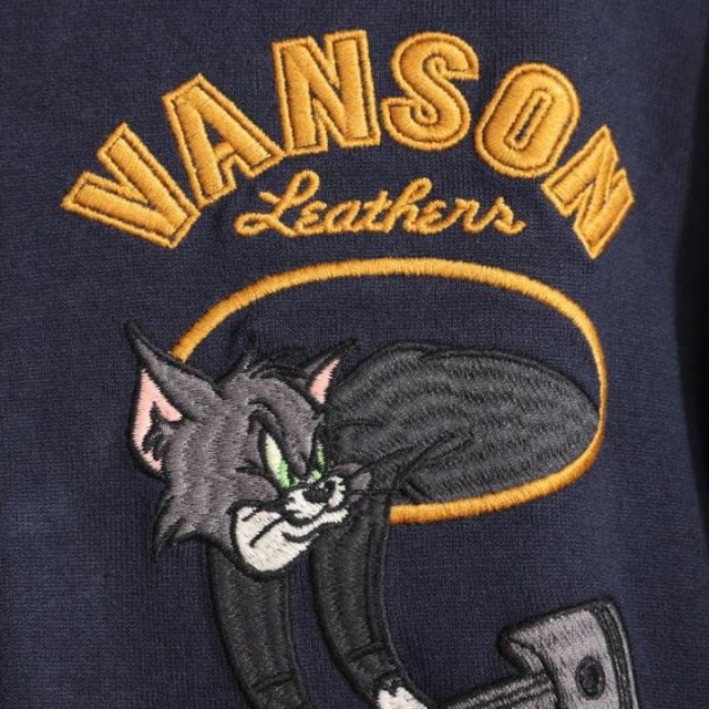 VANSON トムとジェリー コラボ ZIP パーカー (TJV-2528) 【送料無料】バンソン TOM AND JERRY 刺繍_4