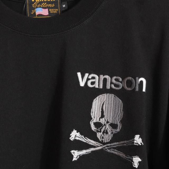 VANSON スカル 箔プリント ロンTEE (NVLT-2512) 【送料無料】バンソン