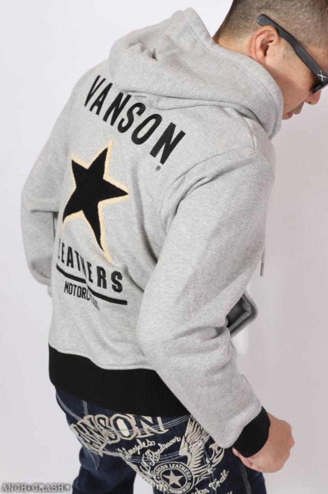 VANSON バンソン スター フルZIPパーカー (NVSZ-2502)【送料無料】刺繍