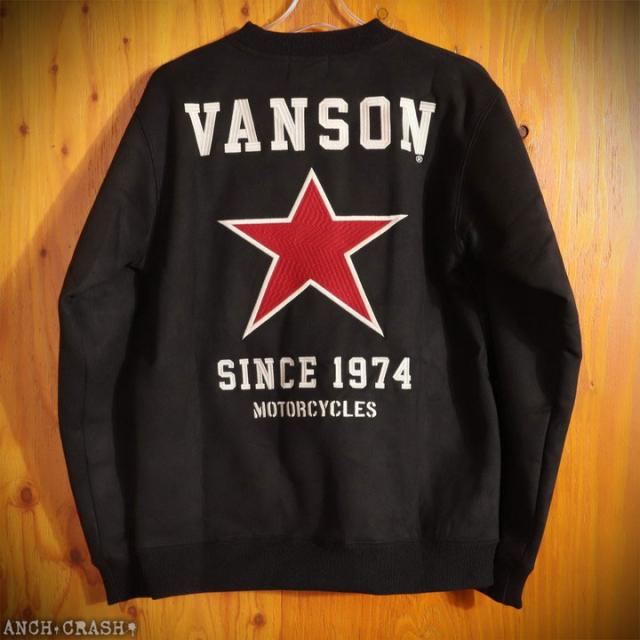 VANSON スター クルーネック プルオーバー (NVSZ-2516) 【送料無料】バンソン 刺繍 ワッペン 裏ファー 起毛 ボンディング_16