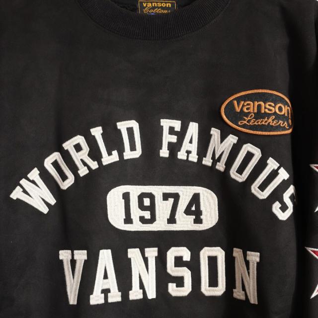 VANSON スター クルーネック プルオーバー (NVSZ-2516) 【送料無料】バンソン 刺繍 ワッペン 裏ファー 起毛 ボンディング_13