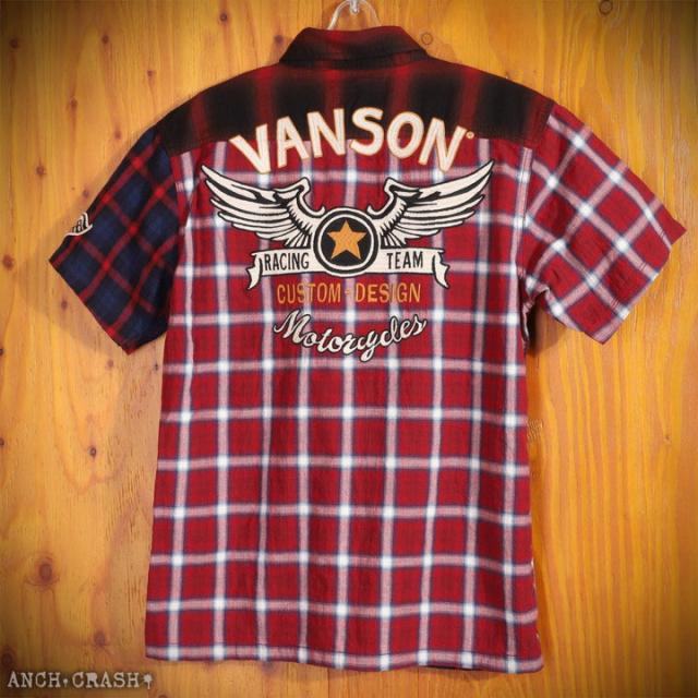 在庫限りセール SALE 30%off VANSON バンソン マルチカラー 半袖 チャックシャツ(NVSS-2303)ウィングスター 刺繍 ご奉仕品の為返品交換不可_7