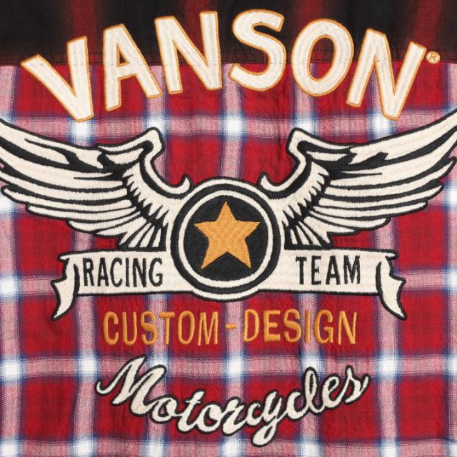 在庫限りセール SALE 30%off VANSON バンソン マルチカラー 半袖 チャックシャツ(NVSS-2303)ウィングスター 刺繍 ご奉仕品の為返品交換不可_8