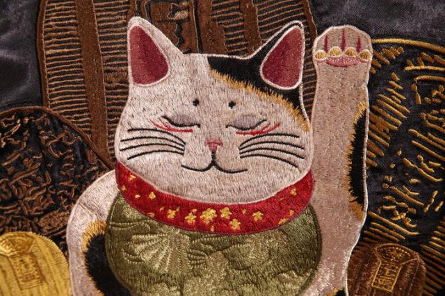 花旅楽団SCRIPT 招き猫 刺繍 和柄スカジャン(SSJ-514)スーベニア