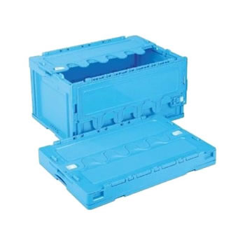 CR-06748　岐阜プラ　折りたたみコンテナｰ フタ付き/青　CF-S76NRの通販は 5,829円