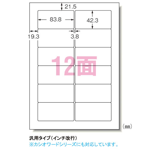 CR-35644　エーワン　パソコン＆ワープロラベル　A4判 12面　500シート　汎用インチ　28727 15,841円