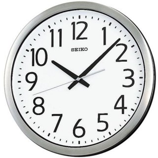 セイコー SEIKO 掛時計 防湿 防塵 金属枠 ステンレス ヘアライン仕上げ スイープセコンド KH406S