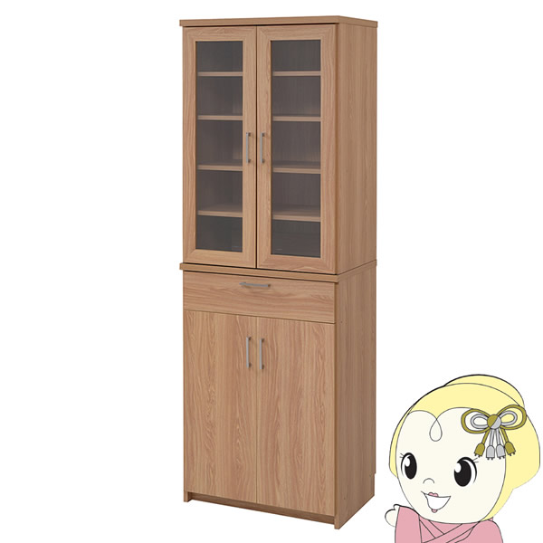 食器棚 幅60 高さ180 北欧 キッチン収納 キッチンボード キッチンラック 収納 棚 ラック レンジ台 ガラス扉 おしゃれ　JKプランの通販は 28,793円