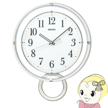 セイコークロック SEIKO 掛け時計 電波 アナログ 飾り振り子 白 塗装光沢仕上げ PH205W