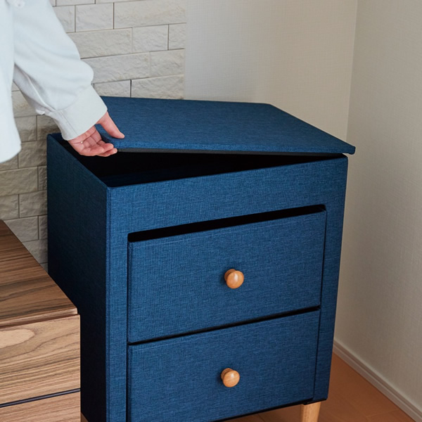 折りたためるファブリックチェスト2段