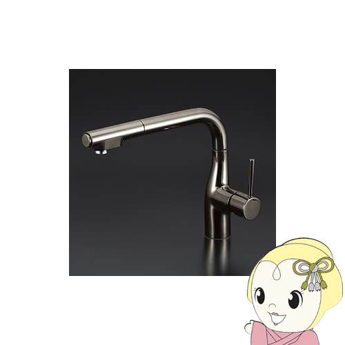 【直送】 KVK シングルシャワー付混合栓 吐水口回転規制110°・80°対応 ダークブラックめっき 寒冷地仕様 KM6101ZVECBNの通販は 77,700円