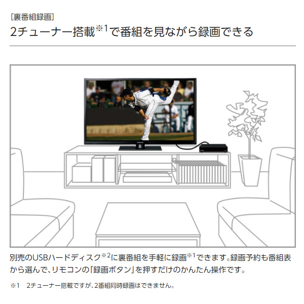 在庫あり　パナソニック 32V型 ハイビジョンビエラ J300シリーズ Wチューナー搭載 液晶テレビ VIERA TH-32J300　1人暮らし 新生活_2