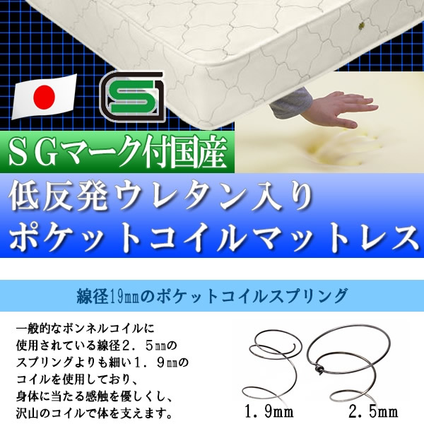 【直送】E379-85-108507-No-D 友澤木工 木製プレインベッド ヘッドレスタイプ ダブル ナチュラル（マットレス付き）_4
