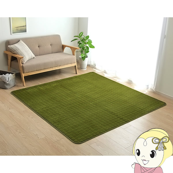 ラグ 滑りにくい 保温 蓄熱 イケヒコ 断熱 アルミ 無地 グリーン IKE-4959239の通販は 6,854円