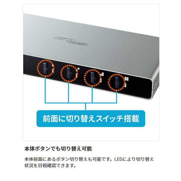 サンワサプライ パソコン自動切替器（4:1） SW-KVM4LUN2
