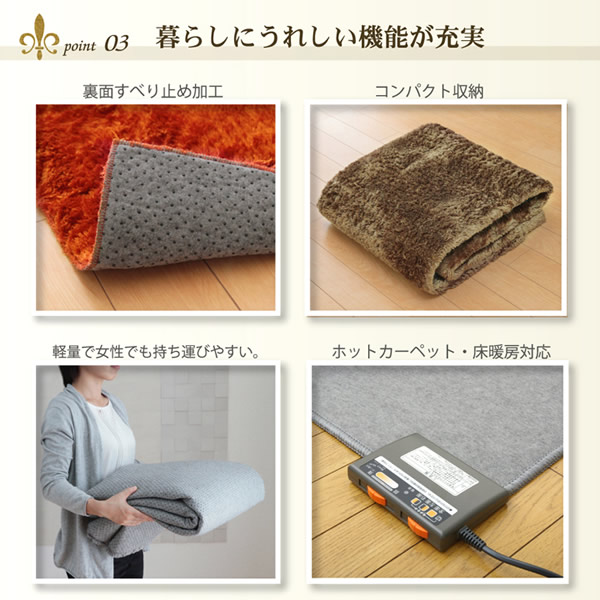 ラグ カーペット 4畳 イケヒコ 無地 シャギー調 『ラルジュ』 グリーン  IKE-3958939_5