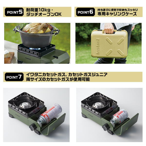 イワタニ テープコンロ アウトドア ガスコンロ テープフー 手ごわいまるJr 黒いこと CB-ODX-JR-BK 入れもの付き添い人 難民キャンプ BBQコンロ 丸焼き