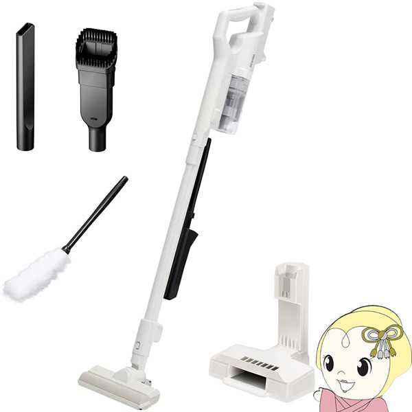 アイリスオーヤマ　充電式サイクロンスティッククリーナー モップスタンド付き ホワイト SCD-121P-CW