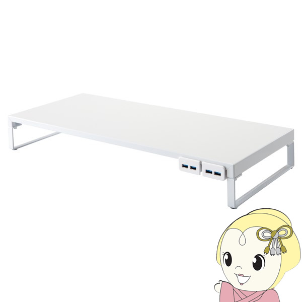 リヒトラブ パソコン台＜幅５９０ｍｍ・ＵＳＢ３．０ハブ付＞ 白 A7334-0の通販は 6,846円