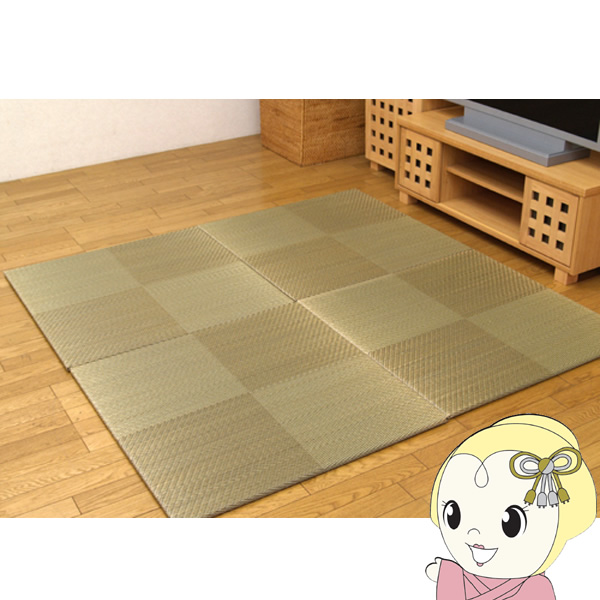 置き畳 ユニット畳 システム畳 国産 い草 消臭 抗菌防臭 イケヒコ 市松 ブラウン 4P 同色4枚組 IKE-8604420