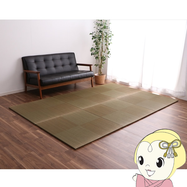 置き畳 ユニット畳 システム畳 国産 い草 消臭 抗菌防臭 イケヒコ 市松 ブラウン 6P 同色6枚組 IKE-8604430