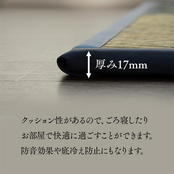 置き畳 ユニット畳 半畳 正方形 い草 ジョイントマット 市松 ブルー 9P 同色9枚組 イケヒコ IKE-8629540_7