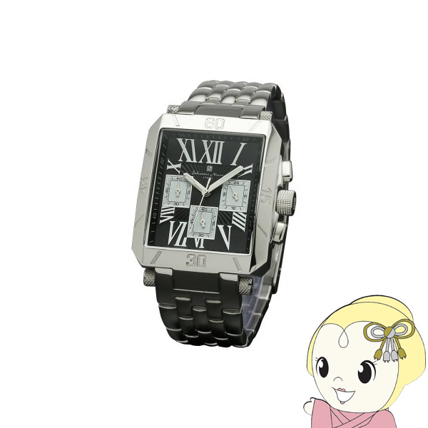 Salvatore Marra サルバトーレマーラ腕時計　スクエア型クロノグラフウォッチ　SM17117-SSBKSVの通販は