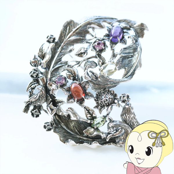 ブローチ/ペンダントヘッド ウィリアム・モリス リスとナイチンゲール シルバー925 碌山の通販は 25,410円