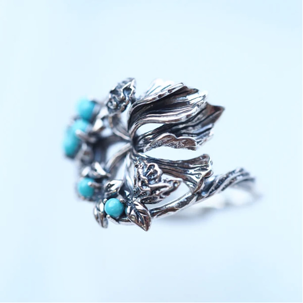 碌山 ウィリアムモリス ルリハコベ 翡翠 ブローチペンダント 国内唯一