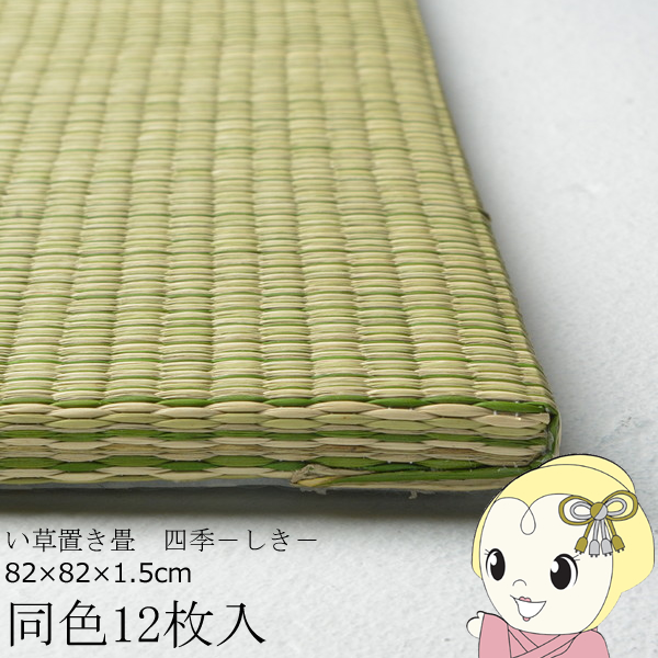 置き畳 半畳 同色12枚セット 82×82cm すき間のできにくい置き畳 フラッタ 四季 ユニット畳 グリーンの通販は