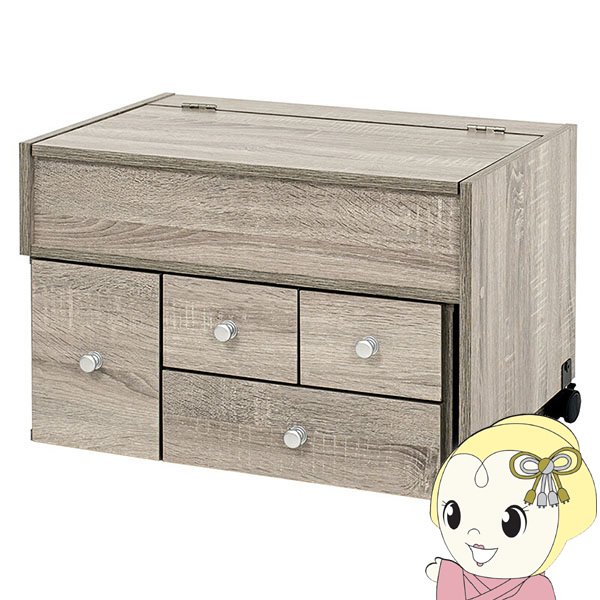 ドレッサー ロータイプ 伸縮式 デスク 2口コンセント 引出し付き コスメ 収納 化粧台 コンパクト 寝室 ベッドサイド 木製 グレー おしゃれ 萩原