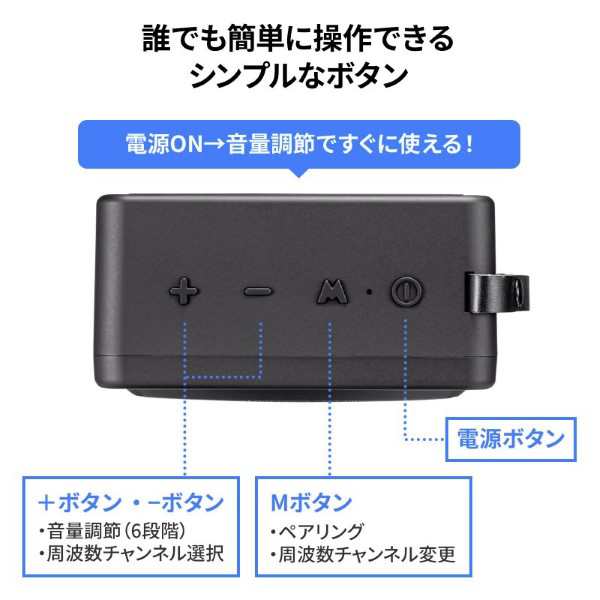 ワイヤレスポータブル拡声器 サンワサプライ MM-SPAMP15 人気カラーの