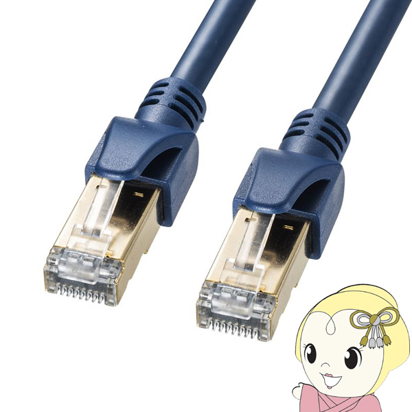 LANケーブル サンワサプライ 10m カテゴリー6A 10ギガビット対応 SFTP 産業用 ネイビーブルー