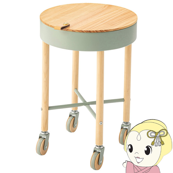 サイドテーブル 直径35cm キャスター付き 北欧 おしゃれ 丸 円形 ベッドサイド ナイトテーブル ミニテーブル コーヒーテーブル グリーンの通販は 8,170円