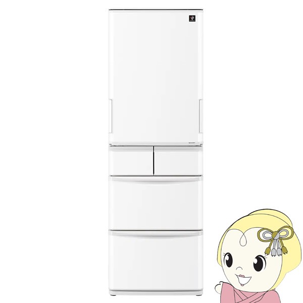 冷蔵庫【標準設置込】SHARP シャープ 412L 5ドア どっちもドア マットオフホワイト SJ-X418K-Wの通販は