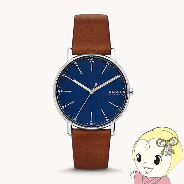 腕時計 スカーゲン SKAGEN メンズ SIGNATUR ミディアムブラウンレザーウォッチ アナログ SKW6355【国内正規品】