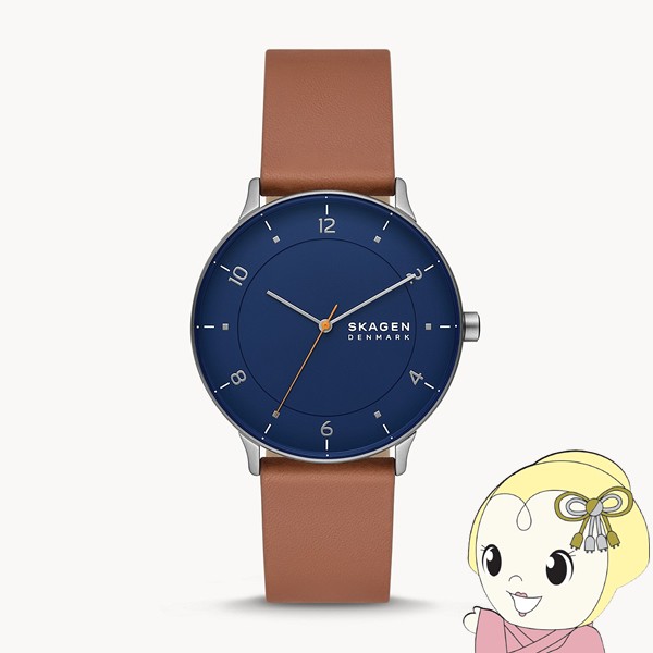 在庫処分　【国内正規品】腕時計 スカーゲン SKAGEN メンズ RIIS 三針 ミディアムブラウン レザーウォッチ アナログ SKW6885