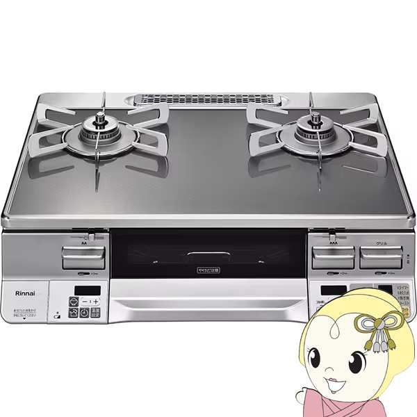 [予約]ガスコンロ リンナイ ガステーブル ラクシエプライム RTE65VAGPA-GR LP プロパンガス用 LPガス用 右強火力 オート両面焼の通販は