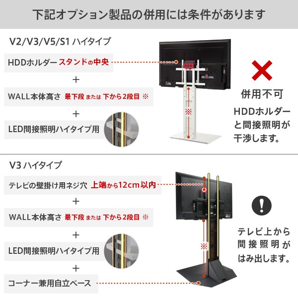 WALLインテリアテレビスタンドV2・V3・V5・S1対応 LED間接照明 ハイタイプ用 リモコン付 シアターライト 調光 調色_9