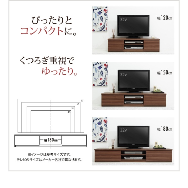 テレビボード リビングボード ローボード 背面収納テレビ台 幅180cm テレビラック リビング収納 AVボード キャスター付き 北欧 ホワイト_6
