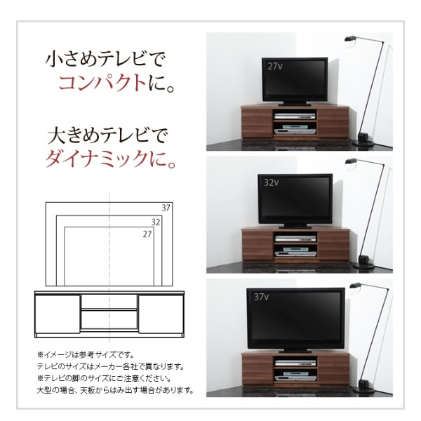 テレビボード リビングボード ローボード 背面収納テレビ台 コーナータイプ リビング収納 AVボード キャスター付き 北欧 ウォールナット_4