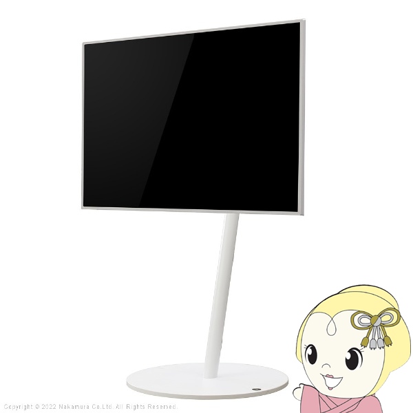 テレビ台 WALLインテリアテレビスタンドA2 ラージタイプ キャスターベース 45〜80v対応 大型テレビ対応 自立型 キャスター付き ホワイト
