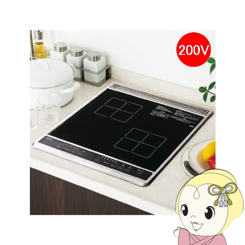 在庫あり　ビルトインIHクッキングヒーター 三化工業 2口タイプ 単相200V ブラック SIH-B224C-B 上面操作タイプ