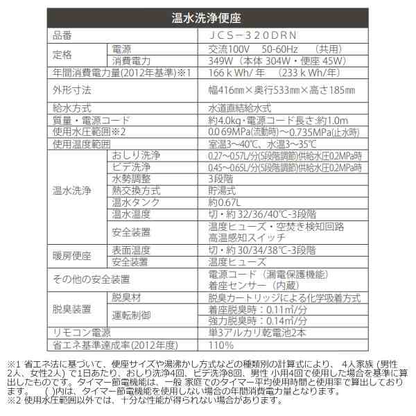 温水洗浄便座 ジャニス工業 サワレット320 リモコン操作タイプ 脱臭機能付き オフホワイト 便座のみ JCS-320DRNBN8