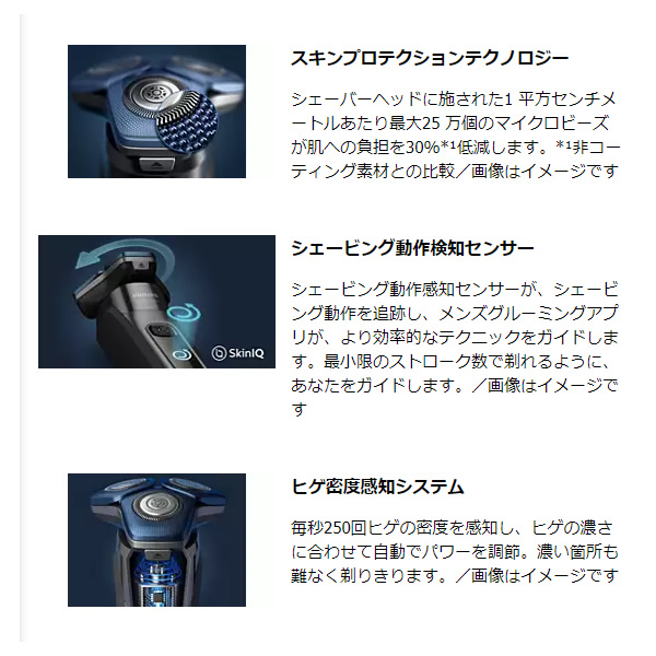 充電式シェーバー 回転式 洗浄器付 ウェット＆ドライ ブラック フィリップス S7000シリーズ PHILIPS S7886/50